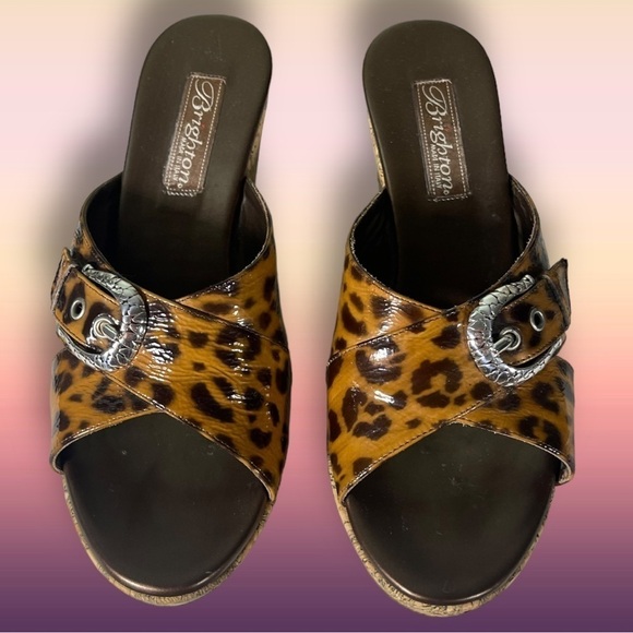 Brighton Leopard Print Wedge Sandals - Picture 3 of 16